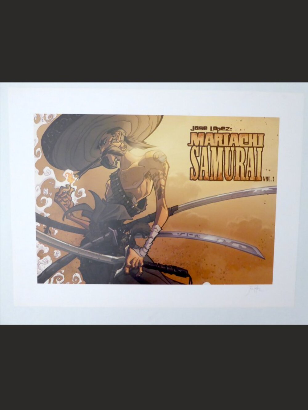 NEW SIGNED 18” x 24” MARIACHI SAMURAI VOLUME 1 PRINT JOSE LOPEZ SIGNED UNFRAMED